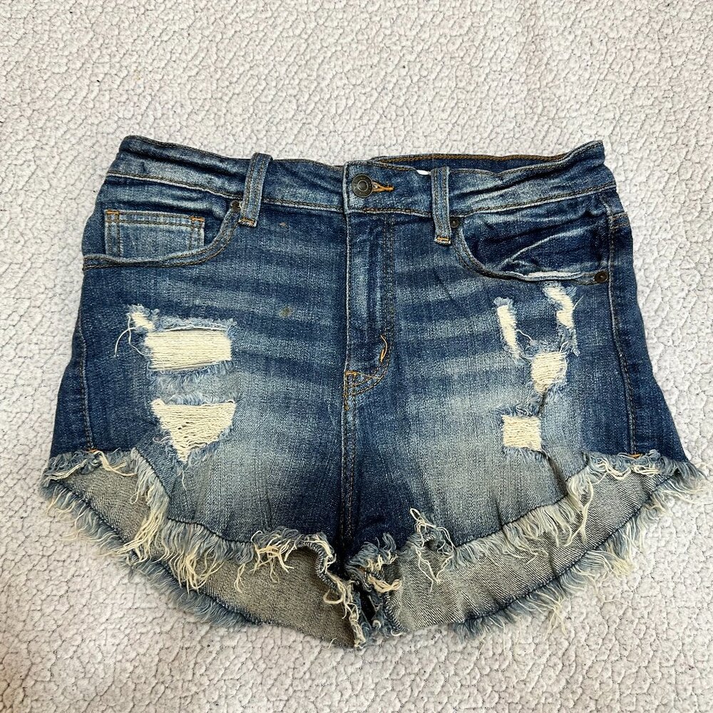 eunina High-Rise Cut off Demin Shorts Size M